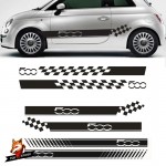 2 Side Stripe Sticker Abarth Racing Graphic Vinyl Car Stickers and Decals Car Accessories FOR FIAT 500 DECALS